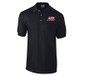 MSD 95101 - Polo Sport Shirt;  Racing Logo Left; 100% Ring-Spun Cotton Pre-Shrunk Pique Knit; Black; Medium;