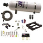 Nitrous Express 40081-15 - Q-Jet/Holley Spread Bore Hitman Plus Nitrous Kit (50-200HP) w/15lb Bottle