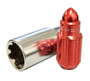 NRG LN-LS500RD-21 - 500 Series M12 X 1.5 Bullet Shape Steel Lug Nut Set - 21 Pc w/Lock Key - Red