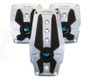 NRG PDL-200SL - Brushed Aluminum Sport Pedal M/T - Silver w/Black Rubber Inserts