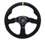 NRG RST-012SA-Y - Reinforced Steering Wheel (350mm/ 3in. Deep) Alcantara w/ Yellow Center w/ Black Stitch