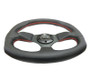 NRG RST-009R-RS - Reinforced Steering Wheel (320mm Horizontal / 330mm Vertical) Leather w/Red Stitching
