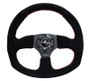 NRG RST-009S-RS - Reinforced Steering Wheel (320mm Horizontal / 330mm Vertical) Suede w/Red Stitch