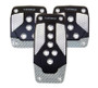NRG PDL-400BK - Aluminum Sport Pedal M/T - Black w/Silver Carbon