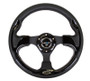 NRG RST-001BK - Reinforced Steering Wheel (320mm) Blk w/Gloss Black Trim
