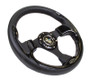 NRG RST-001BK - Reinforced Steering Wheel (320mm) Blk w/Gloss Black Trim