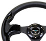 NRG RST-001BK - Reinforced Steering Wheel (320mm) Blk w/Gloss Black Trim