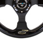 NRG RST-001BK - Reinforced Steering Wheel (320mm) Blk w/Gloss Black Trim