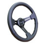 NRG RST-018R - Reinforced Steering Wheel (350mm / 3in. Deep) Black Leather w/ Black Stitching