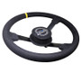 NRG RST-380MB-A - Reinforced Steering Wheel (380mm) Nascar/ Alcantara 3 Spoke w/  Logo/ Removable Crushed Pad