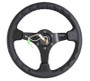 NRG RST-036MB-R - Reinforced Steering Wheel (350mm / 3in. Deep) Bk Leather w/Bk BBall Stitch (Odi Bakchis Edition)