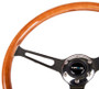NRG RST-360SL - Reinforced Steering Wheel (360mm) Classic Wood Grain w/Chrome Cutout 3-Spoke Center