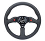 NRG RST-023D-R - Reinforced Steering Wheel (350mm/ 2.5in. Deep) Sport Leather Racing/ 4mm Matte Black Spoke