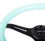 NRG ST-015BK-MF - Classic Wood Grain Steering Wheel (350mm) Minty Fresh Color Grip w/Black 3-Spoke Center