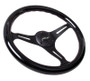 NRG ST-015BK-BK - Classic Wood Grain Steering Wheel (350mm) Black Paint Grip w/Black 3-Spoke Center