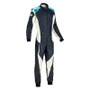 OMP Racing IA0-1859-B01-244-46 - OMP Tecnica Evo Overall My21 Navy/Cyan - Size 46 (Fia 8856-2018)