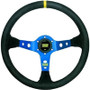 OMP Racing OD0-1954-075 - OMP Corsica Dished Steering Wheel Suede 3 Blue Anod
