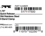 PPE 517117500 - 1.75 Inch V Band Clamp Stainless Steel Quick Release  Diesel