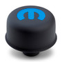 Proform 440-754 - Steel Push-In Air Breather Cap Black Crinkle Finish Recessed Blue Mopar Emblem