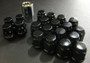Project Kics W653B19 - 16 LUGS + 4 LOCKS Black Bullock And Nut Set - 12X1.25