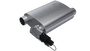 QTP 13251C - 2.5in Weld-On 304SS Reverse Screamer Muffler w/Bolt-On QTEC Electric Cutout