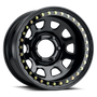 Raceline RT5150060 - RT51 Daytona Rock 15x10in/6x139.7 BP/-44mm Offset/107.95mm Bore- Gloss Black Beadlock Wheel