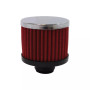 Racing Power Company R9308RED - Valve Cover Breather 3in Tall Push In Chrome/Red