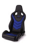 Recaro 410.2GT.3165 - Sportster GT Passenger Seat - Black Vinyl/Blue Suede