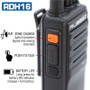 Rugged Radios RDH16-V - Rugged RDH16 - Business Band Two Way Handheld Radio - Digital and Analog VHF / Black