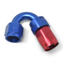 Russell 613460 - Performance -8 AN Red/Blue 150 Degree Full Flow Swivel Hose End (With 3/4in Radius)