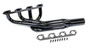 Schoenfeld F234V - Headers - Pro Four - 1.5 to 1.625 in Primary - 3 in Collector - Gaskets / Hardware Included - Steel - Black Paint - Through Firewall - Mustang II / Pinto - Ford 2300 - Each