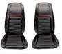 Scott Drake 69-M-BUCK-BK-RD - Mach 1 Front Bucket Seat Upholstery (Black/Red)