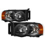 Spyder 5014313 - Xtune Dodge Ram 1500 02-05 Amber Crystal Headlights Black HD-JH-DR02-AM-BK