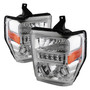 Spyder 5076274 - Xtune Ford F250/350/450 Super Duty 08-10 Projector Headlights LED Halo Chrome PRO-JH-FS08-LED-C