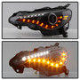 Spyder 5075413 - Scion FRS 12-14 Projector Headlights DRL LED Black PRO-YD-SFRS12-BK