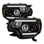 Spyder 5081711 - Toyota Tacoma 12-15 Projector Headlights Light Bar DRL Black PRO-YD-TT12-LBDRL-BK