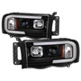 Spyder 5084606 - 02-05 Dodge Ram 1500 Light Bar Projector Headlights - Black (PRO-YD-DR02V2-LB-BK)