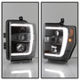 Spyder 5084477 - 08-10 Ford F-250 Projector Headlights V2 - Light Bar DRL LED - Black PRO-YD-FS08V2-LB-BK