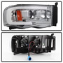Spyder 5084613 - Dodge Ram 1500 02-05 V2 Projector Headlights - Light Bar DRL - Chrome PRO-YD-DR02V2-LB-C