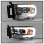 Spyder 5084613 - Dodge Ram 1500 02-05 V2 Projector Headlights - Light Bar DRL - Chrome PRO-YD-DR02V2-LB-C