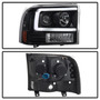 Spyder 5084491 - 99-04 Ford F250 Super Duty Projector Headlights - Light Bar - Black PRO-YD-FF25099V2-LB-BK