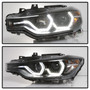Spyder 5086754 - 12-14 BMW F30 3 Series 4DR Projector Headlights - Black PRO-YD-BMWF3012-AFSHID-BK