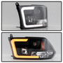 Spyder 5086266 - 09-16 Dodge Ram 1500 Ver 2 Proj Headlight - Light Bar Turn Signal - Blk - PRO-YD-DR09V2-SB-BK