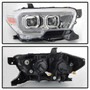 Spyder 9039263 - xTune Toyota Tacoma 16-18 DRL Light Bar Projector Headlights - Chrome PRO-JH-TTA16-LBDRL-C