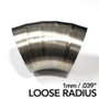 Ticon 141-07620-1303 - Industries 3in Welded Pie Cuts 1.6D Loose Radius 45 Deg Bend 1mm/.039in- 5pk