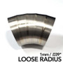 Ticon 141-06350-1303 - Industries 2.5in Dia 1.5D Loose Rad 90Deg Bend 1mm/.039in Pre Welded Titanium Pie Cut - 10pk