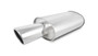 Vibrant 1042 - StreetPower Turbo Oval Muffler with 4in Round Tip Angle Cut Rolled Edge - 3in inlet I.D