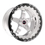 Weld 71LP7100A80F - S71 17x10 / 5x4.5 BP / 7.9in. BS Polished Wheel (Low Pad) - Black Single Beadlock MT