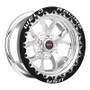 Weld 76MP511W65F - S76 15x11 / 5x115 BP / 6.5 BS  (Medium Pad) Polished Wheel Black SBL MT