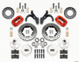 Wilwood 140-12021-DR - Forged Dynalite Front Kit 11.00in Drill-Red 65-68 Chevy Impala -Drum Spindle